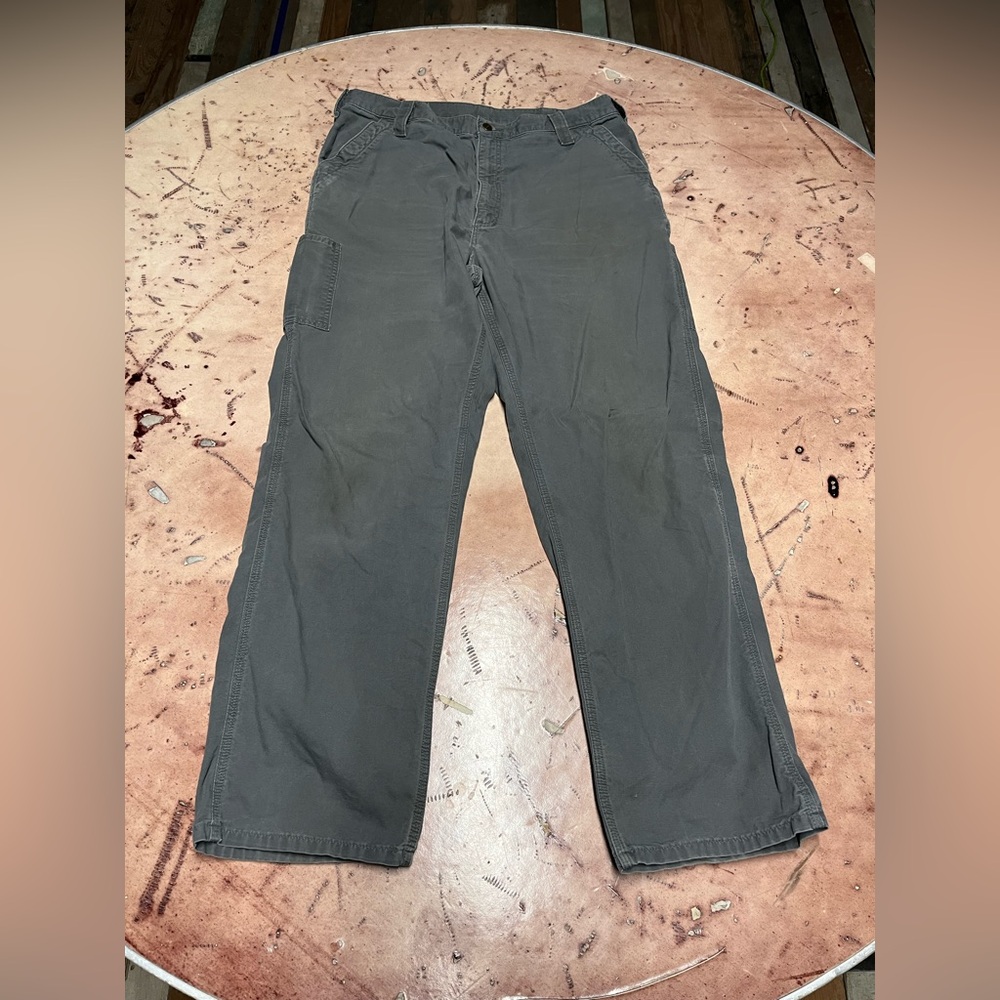 Carhartt B151 FAT Carpenter Work Pants Original Fit Dungaree Gray Men’s 36x32*